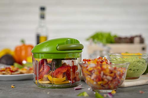 Kuhn Rikon Pull Chop, Vegetable Chopper with Stainless Steel Blades, Food Chopper with Non-Slip Base, Easy to Use Fruit Cutter and Onion Chopper, Essential Kitchen Accessories 650ml - 3 Year Guarantee - My Kitchen Products