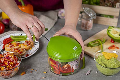 Kuhn Rikon Pull Chop, Vegetable Chopper with Stainless Steel Blades, Food Chopper with Non-Slip Base, Easy to Use Fruit Cutter and Onion Chopper, Essential Kitchen Accessories 650ml - 3 Year Guarantee - My Kitchen Products