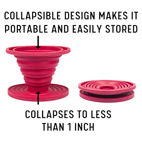 Kuissential SlickDrip Pour Over Coffee Dripper-Collapsible, Reusable Silicone Coffee Filter Cone Holder-Manual Coffee Brewer Makes One to Two Cups of Strong Brew-Great for Hiking, Camping, Gifts - My Kitchen Products