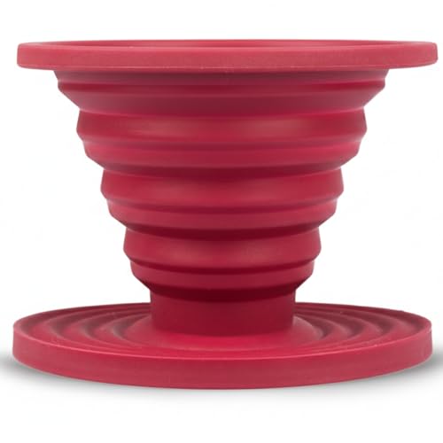 Kuissential SlickDrip Pour Over Coffee Dripper-Collapsible, Reusable Silicone Coffee Filter Cone Holder-Manual Coffee Brewer Makes One to Two Cups of Strong Brew-Great for Hiking, Camping, Gifts - My Kitchen Products