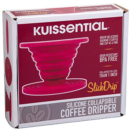 Kuissential SlickDrip Pour Over Coffee Dripper-Collapsible, Reusable Silicone Coffee Filter Cone Holder-Manual Coffee Brewer Makes One to Two Cups of Strong Brew-Great for Hiking, Camping, Gifts - My Kitchen Products