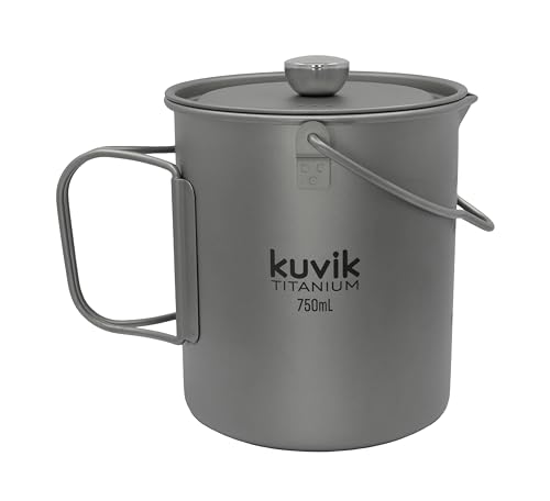 Kuvik Titanium French Press 750ml (25.4 oz) - Ultralight and Compact French Press for Backpacking and Camping - My Kitchen Products