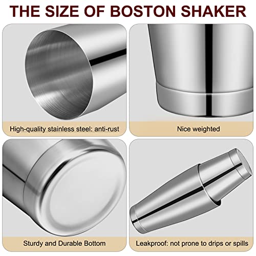 Lallisa 10 Pieces Cocktail Shakers Professional Bar Boston Shaker Set Stainless Steel Martini Shaker Drink Mixer Basic Tools Weighted Shake Metal Can for Bartenders, 18 Oz, 28 oz(Silver) - My Kitchen Products