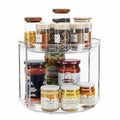 LAMU 2 Tier Lazy Susan Turntable Organizer 9.25'' Rotating Spice Rack Organization for Cabinet, Kitchen, Pantry, Countertop, Bathroom, Vanity, Medicine Cabinet Organizer, Clear - My Kitchen Products