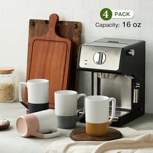 Large Ceramic Coffee Mug Set of 4, 16 oz Tea Cups with Handle, Porcelain Mug for Latte, Hot Tea, Cappuccino, Milk, Cocoa, Microwave & Dishwasher Safe Cups for Men Women Mug Lovers, Housewarming Gift - My Kitchen Products