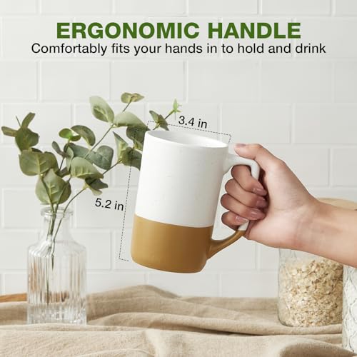 Large Ceramic Coffee Mug Set of 4, 16 oz Tea Cups with Handle, Porcelain Mug for Latte, Hot Tea, Cappuccino, Milk, Cocoa, Microwave & Dishwasher Safe Cups for Men Women Mug Lovers, Housewarming Gift - My Kitchen Products