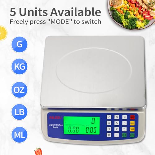Large Digital Kitchen Scale 30KG Commercial Food Scale 66LB for Baking Bread Meat Stainless Steel Price Computing Scale LCD Display,Prep Counting Scale for Parts and Coins Adapter Included - My Kitchen Products