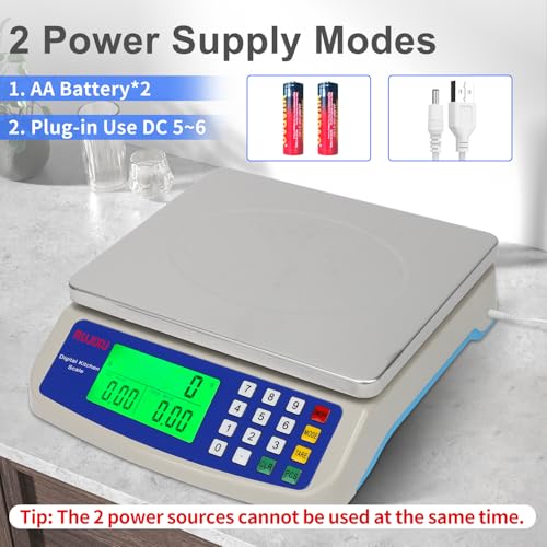 Large Digital Kitchen Scale 30KG Commercial Food Scale 66LB for Baking Bread Meat Stainless Steel Price Computing Scale LCD Display,Prep Counting Scale for Parts and Coins Adapter Included - My Kitchen Products