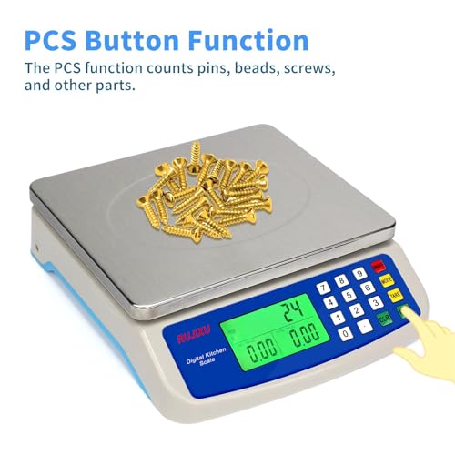 Large Digital Kitchen Scale 30KG Commercial Food Scale 66LB for Baking Bread Meat Stainless Steel Price Computing Scale LCD Display,Prep Counting Scale for Parts and Coins Adapter Included - My Kitchen Products