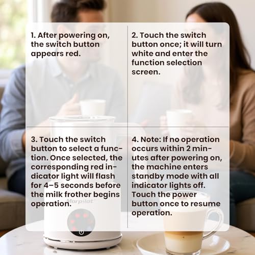 Large Electric Milk Frother and Steamer, 16.9oz/500ml Milk Steamer and Frother for Latte or Hot Chocolate, Dishwasher Safe, BPA Free, 6 Functions, Enjoy Perfect Milk Froth in 2 Min (White-Glass) - My Kitchen Products