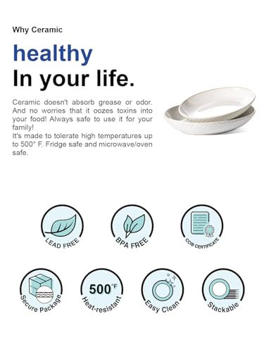 LE TAUCI Ceramic Serving Bowls Set of 2, Large Serving Dishes for Entertaining, 11.8 & 13.7 Inch Oval Serving platter, Salad Fruit Bowl, Pasta Bowls, Microwave & Dishwasher Safe - Arctic White - My Kitchen Products