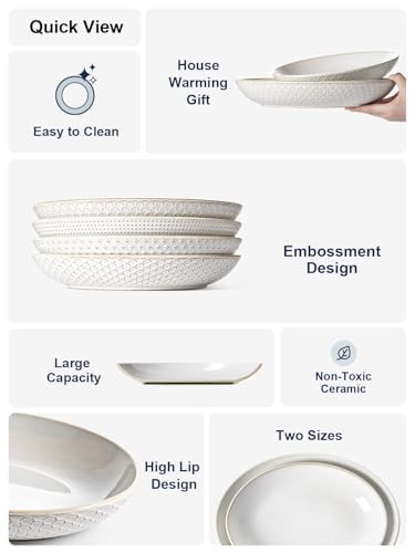 LE TAUCI Ceramic Serving Bowls Set of 2, Large Serving Dishes for Entertaining, 11.8 & 13.7 Inch Oval Serving platter, Salad Fruit Bowl, Pasta Bowls, Microwave & Dishwasher Safe - Arctic White - My Kitchen Products