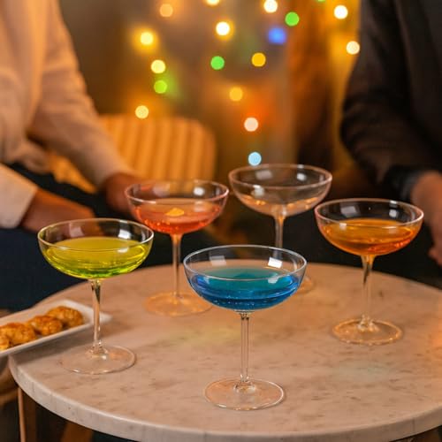 LemonRoad 24 Pcs Plastic Coupe Glasses 9 oz Disposable Martini Glasses for Cocktails, Champagne, Desserts and Espresso, Drinkware Set for Weddings, Birthday Parties, Home Bars (Clear) - My Kitchen Products
