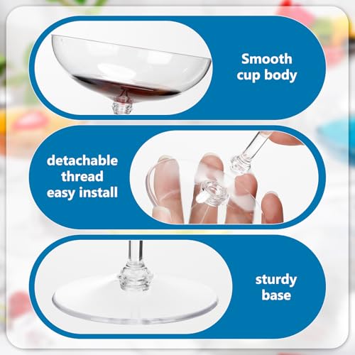 LemonRoad 24 Pcs Plastic Coupe Glasses 9 oz Disposable Martini Glasses for Cocktails, Champagne, Desserts and Espresso, Drinkware Set for Weddings, Birthday Parties, Home Bars (Clear) - My Kitchen Products