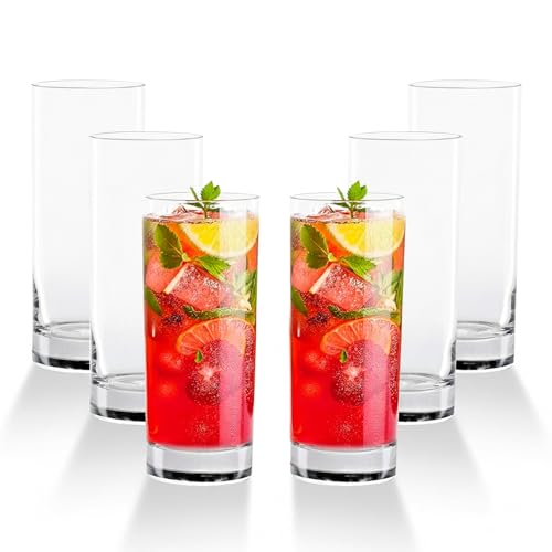 LEMONSODA Premium Highball 12oz/15oz Glass Sets, Elegant Tom Collins Glasses, Tall Water Drinking