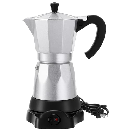 Lemosae Coffee Pot 6 Cup Electric Espresso Coffee Maker Italian Moka Maker 300ml Portable Aluminum Espresso Machine Cafetera Moka Pot with Detachable Base, Gift for Home Travel (Silver) - My Kitchen Products