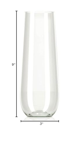 Lendra 30 Plastic Stemless Champagne Flutes - Disposable Unbreakable toasting glasses, 30 pack | Clear Fancy Shatterproof & Reusable 9 Oz Champagne glass, BPA free (30 Pack - Clear) - My Kitchen Products