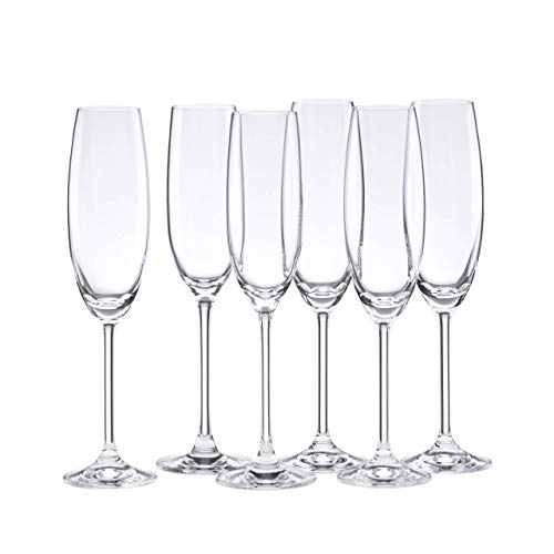 Lenox Champagne Flutes, Tuscany Classics 8 Oz Champagne Glasses Set of 6, 1.5 x 10-inch, Clear European Glass
