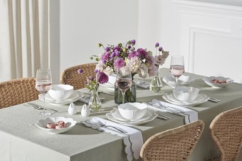 Lenox Dinnerware Set, Studio 1414 Scallop 16-Piece Set, Service For 4, Bone China Material, Dishwasher & Microwave Safe, Home And Kitchen, Kitchen And Dining, Plates And Bowls Sets (White, 16 Pieces) - My Kitchen Products