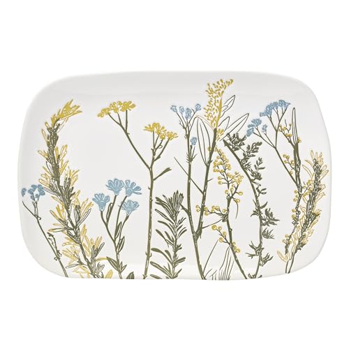 Lenox Home And Kitchen, Wildflowers Hors d'Oeuvres Tray, Stoneware Material, Serving Tray, Dishwasher & Microwave
