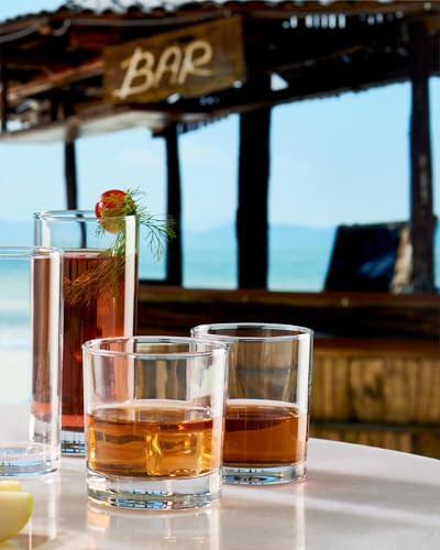 Le'raze Set of 12 Heavy Base Rocks Glass Cups, Elegant Old Fashioned Drinking Glasses Set for Whiskey, Cocktails, Beer and More - Dishwasher Safe, Lead and BPA Free - 10oz. - My Kitchen Products