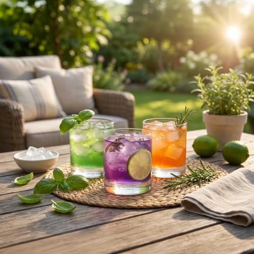Le'raze Set of 12 Heavy Base Rocks Glass Cups, Elegant Old Fashioned Drinking Glasses Set for Whiskey, Cocktails, Beer and More - Dishwasher Safe, Lead and BPA Free - 10oz. - My Kitchen Products