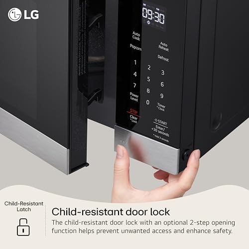 LG Countertop Microwave, 0.9 cu. ft., Stainless Steel, 18.75x14x10.69 Inch, Smart Inverter, NeoChef, 1000 Watts - My Kitchen Products