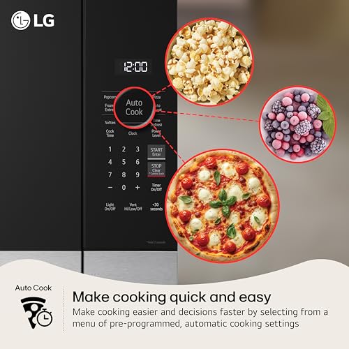 LG Countertop Microwave, 1.1 cu. ft., Black, 20.1x11.4x15.7 Inches, EasyClean Interior, 900 Watts - My Kitchen Products