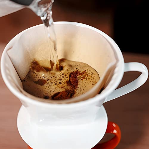 LHUKSGF Pour Over Ceramic - Coffee Dripper Ceramic Coffee Maker with 3 Holes Flat Bottom, Porcelain Slow Filter Cone for Travel, Camping, Office, Home, Coffee Maker Brew, White - My Kitchen Products