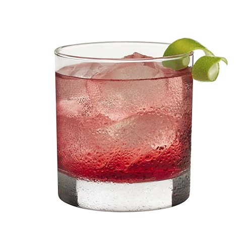 Libbey 917CD Heavy Base Rocks Glasses Set of 12, Rocks Glass Cups Set with Simple