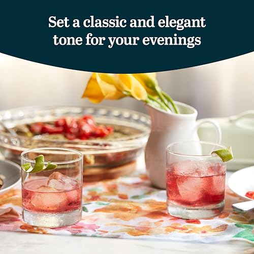 Libbey 917CD Heavy Base Rocks Glasses Set of 12, Rocks Glass Cups Set with Simple Lines, Elegant Old Fashioned Glass for Whiskey,Cocktails and More - My Kitchen Products