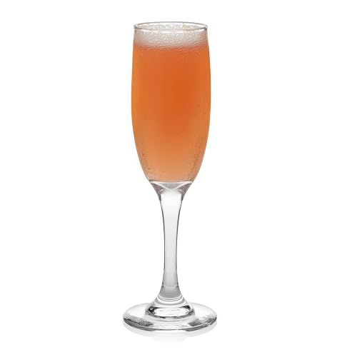 Libbey Catawba Champagne Flutes Set of 12 (6 oz), Elegant Stemmed Flute