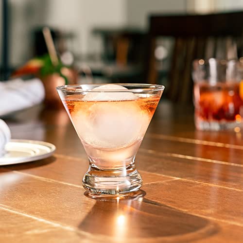 Libbey Cosmopolitan Stemless Martini Glasses Set Of 12, Dishwasher Safe Holiday Martini Glass, Lightweight Cocktail Glass Set for Wedding Party - My Kitchen Products