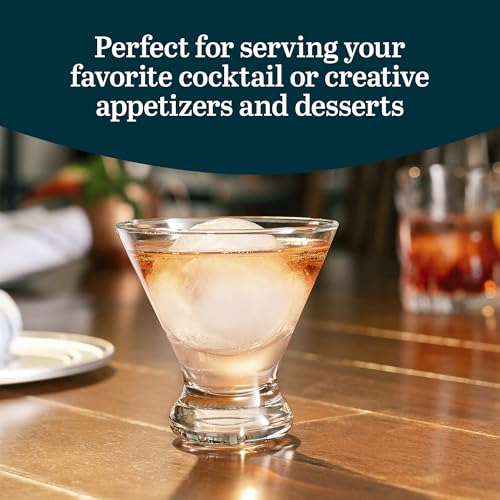 Libbey Cosmopolitan Stemless Martini Glasses Set Of 12, Dishwasher Safe Holiday Martini Glass, Lightweight Cocktail Glass Set for Wedding Party - My Kitchen Products