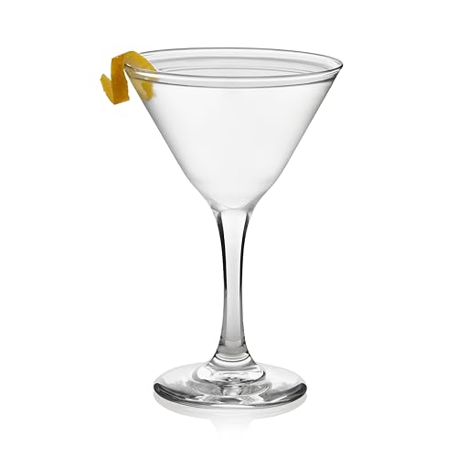 Libbey Martini Glasses Set of 12, Modern and Clear Stemmed Cocktail