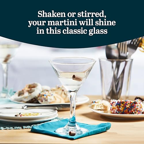 Libbey Martini Glasses Set of 12, Modern and Clear Stemmed Cocktail Glasses, Dishwasher Safe Martini Glass Set for Classic Martinis, Cosmopolitans - My Kitchen Products