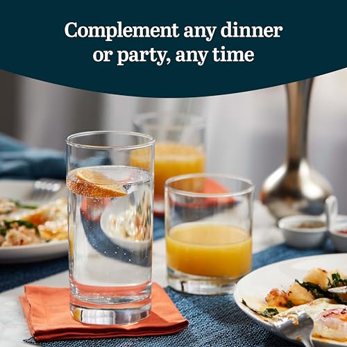 Libbey Province Tumbler and Rocks Glass Set, Elegant Drinkware Glasses Set of 16, Tall Drinking Glasses for Everyday Use or Any Special Occasion - My Kitchen Products
