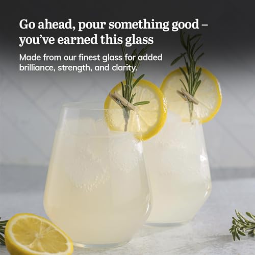 Libbey Signature Greenwich Stemless Wine Glasses Set of 6, Modern Wine Glasses for Red and White Wine, Ideal Stemless Wine Glass Set for All Occasions - My Kitchen Products