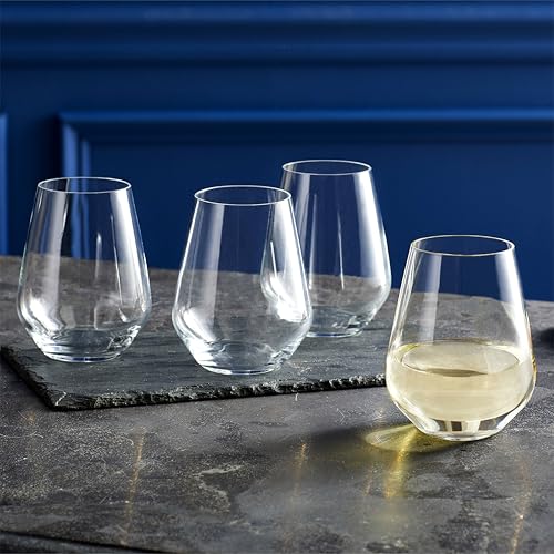 Libbey Signature Greenwich Stemless Wine Glasses Set of 6, Modern Wine Glasses for Red and White Wine, Ideal Stemless Wine Glass Set for All Occasions - My Kitchen Products