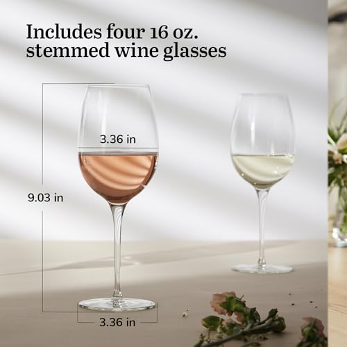Libbey Signature Kentfield Estate All Purpose Wine Glasses Set of 4, Long Stem Wine Glasses for Red and White Wine, Perfect Glass Goblet Gift Set - My Kitchen Products