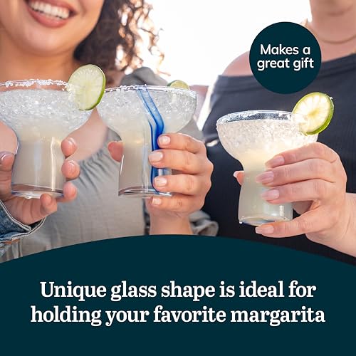 Libbey Stemless Margarita Glasses Set of 6, 10.25 ounces Classic Lightweight Margarita Cups, Fancy Glassware Set for Celebrations - My Kitchen Products