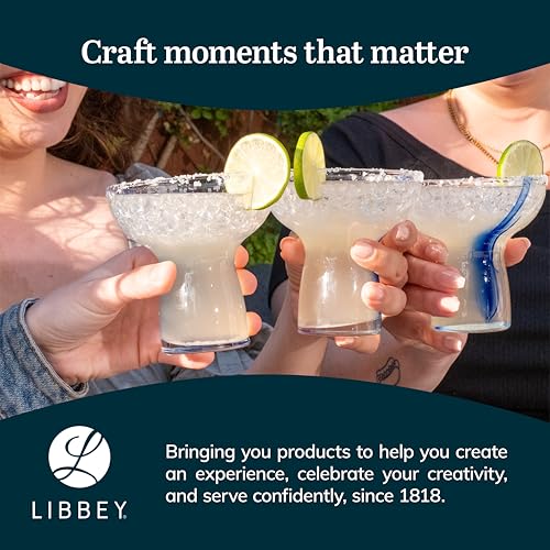 Libbey Stemless Margarita Glasses Set of 6, 10.25 ounces Classic Lightweight Margarita Cups, Fancy Glassware Set for Celebrations - My Kitchen Products