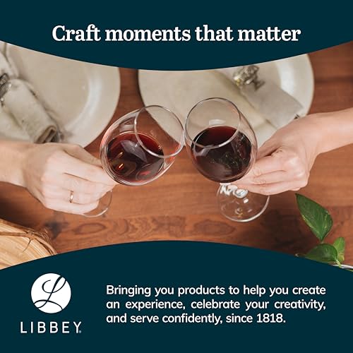 Libbey Vineyard Reserve Wine Glass Set of 12, Red and White Clear Wine Glasses, Merlot, Bordeaux, Chardonnay Gifts, Lead-Free Stemware Glasses - My Kitchen Products