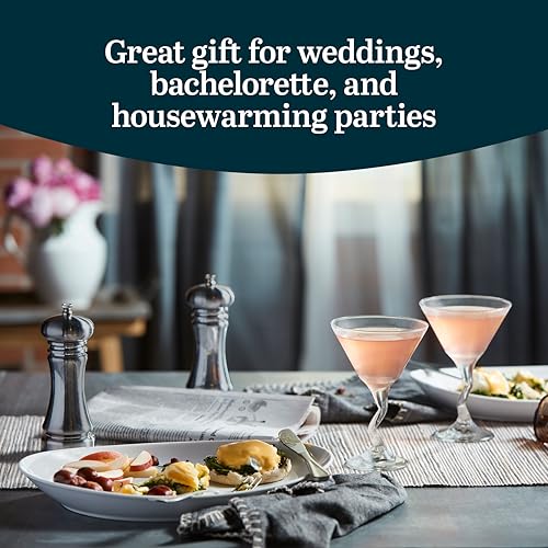 Libbey Z- Stem Martini Glasses Set of 4, Quirky, Twisted Martini Cup Set, Tall Cocktail Glasses Set for Bachelorette, Housewarming, Parties and More - My Kitchen Products