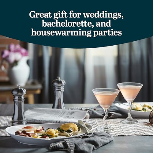 Libbey Z- Stem Martini Glasses Set of 4, Quirky, Twisted Martini Cup Set, Tall Cocktail Glasses Set for Bachelorette, Housewarming, Parties and More - My Kitchen Products