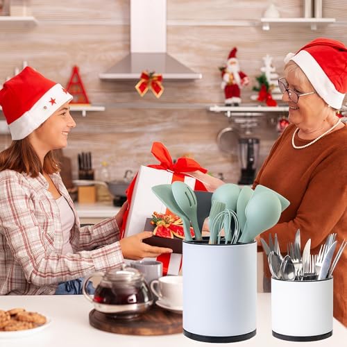 LIBODOUR Utensil Holder,Extra Large Utensil Holder for Kitchen Counter, Silverware Organizer, Stainless Steel Storage Cooking Caddy Flatware Spoon Spatula Tool Cutlery Container(2 Set) - My Kitchen Products