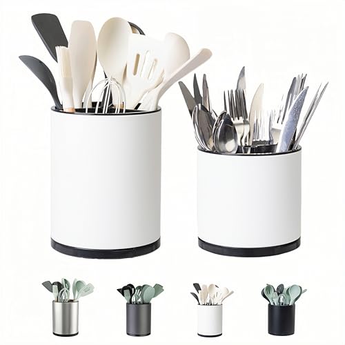 LIBODOUR Utensil Holder,Extra Large Utensil Holder for Kitchen Counter, Silverware