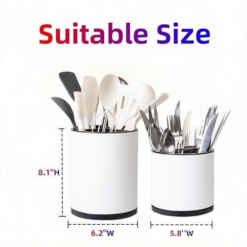 LIBODOUR Utensil Holder,Extra Large Utensil Holder for Kitchen Counter, Silverware Organizer, Stainless Steel Storage Cooking Caddy Flatware Spoon Spatula Tool Cutlery Container(2 Set) - My Kitchen Products