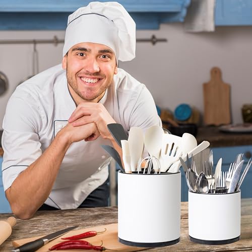 LIBODOUR Utensil Holder,Extra Large Utensil Holder for Kitchen Counter, Silverware Organizer, Stainless Steel Storage Cooking Caddy Flatware Spoon Spatula Tool Cutlery Container(2 Set) - My Kitchen Products