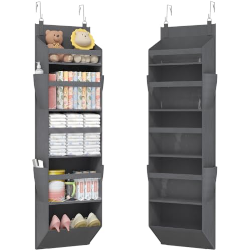Lifewit 1 Pack Over the Door Organizer, 5 Section Clear Window Hanging Storage with 4 Side